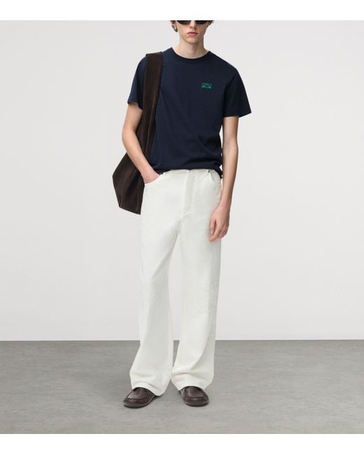 Loewe Blue Cotton Anagram T-Shirt for men