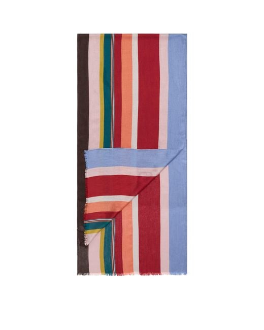 Paul Smith Red Signature Stripe Block Scarf for men