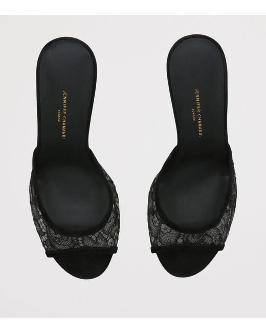 JENNIFER CHAMANDI Black Lace Guido Mules 85