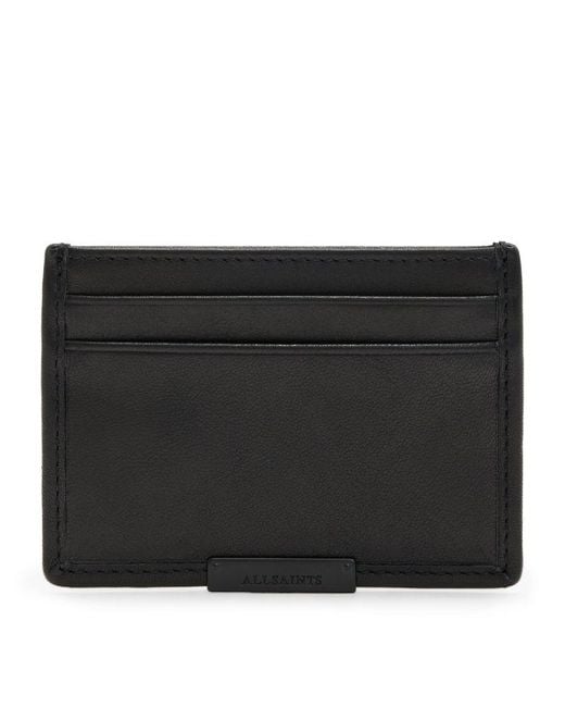 Men's Genuine Leather Slim Card Holder - RFID Blocking Bifold Wallet With ID Window, Black