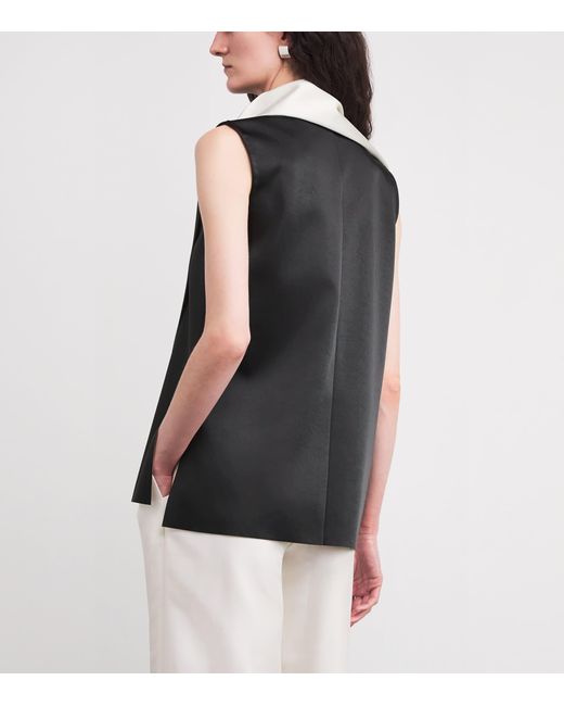 Adam Lippes Black Scarf-Detail Blouse