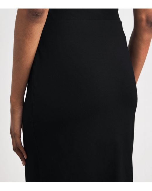 Skims Black Smooth Layers Midi Skirt
