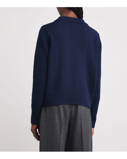 With Nothing Underneath Blue Wool Devon Sweater