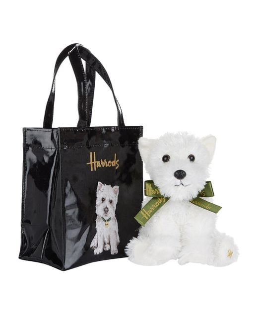 Harrods Multicolor Westie Puppy Bear In Bag