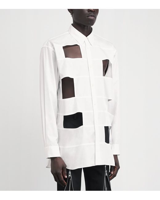 Comme des Garçons White Cotton Cut-Out Shirt for men