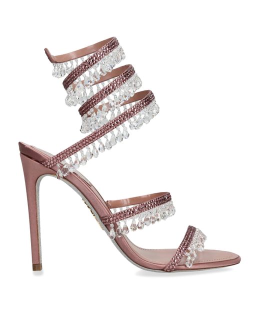 Rene Caovilla Pink Satin Chandelier Sandals 105