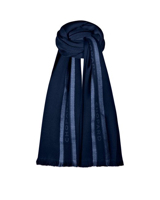 Chopard Blue Wool-Silk Classic Scarf