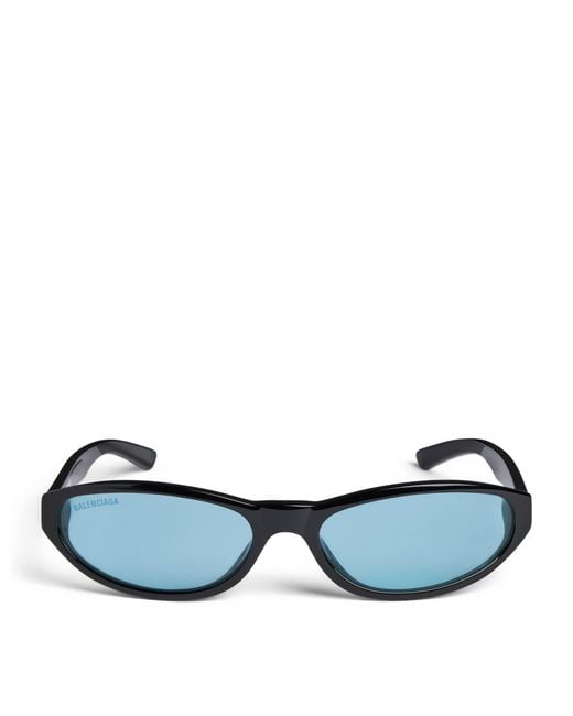 Balenciaga Blue Acetate Neo Round Sunglasses