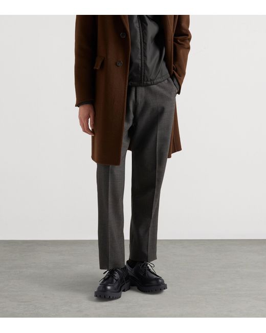 Prada Black Leather Laced Loafers for men