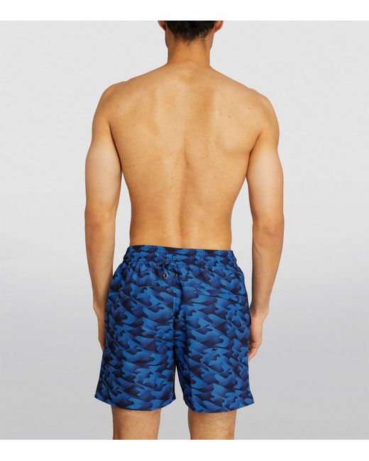 Derek Rose Blue Printed Maui Swim Shorts for men