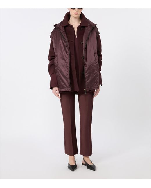 Max Mara Purple Cotton-Blend Flared Trousers