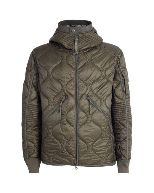 C P Company Green Quilted Puffer Jacket for men