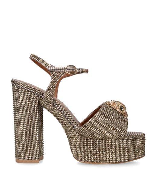 Kurt Geiger Brown Kensington Platform Sandals 125