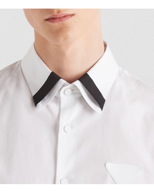 Prada White Oversized Triangle Shirt for men