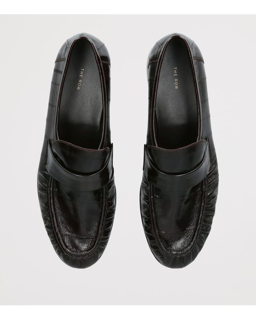 The Row Black Soft Eel Loafers