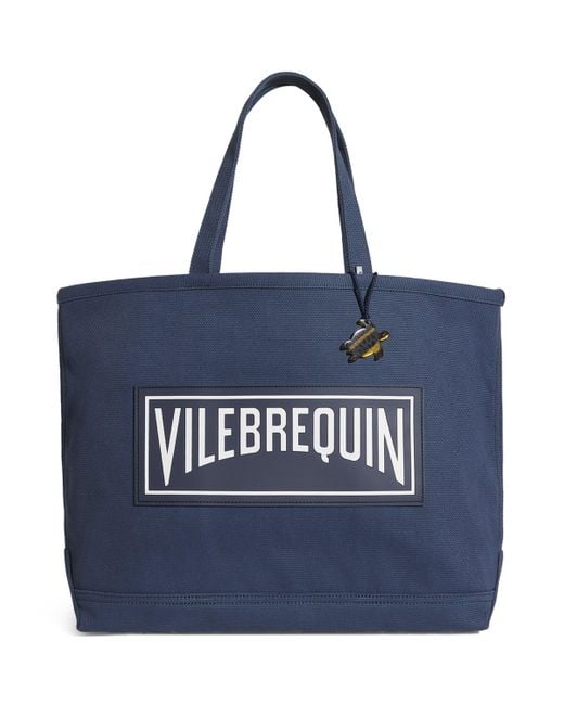Vilebrequin Blue Canvas Britbag Tote Bag