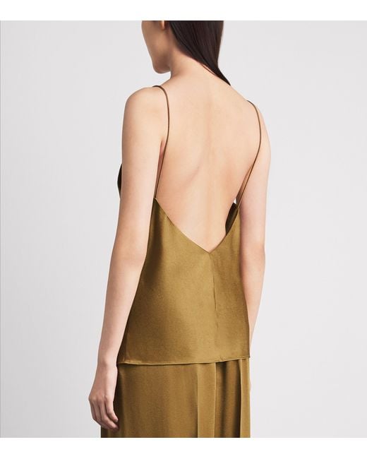 Blazé Milano Brown Satin V-Neck Manipur Top