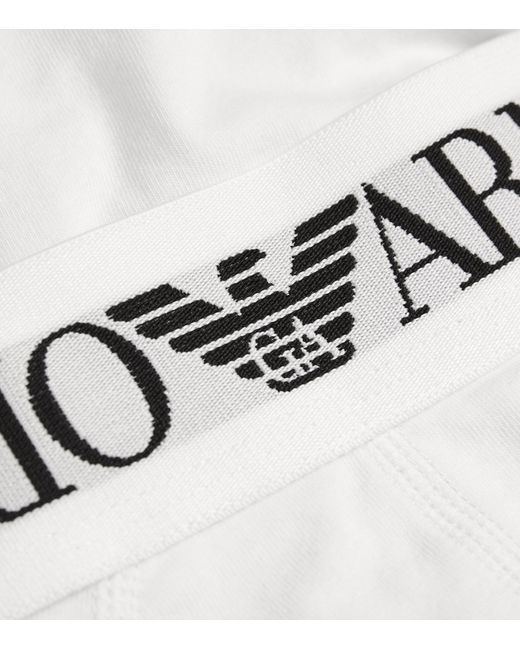 Emporio Armani White Stretch-Cotton Logo Briefs for men