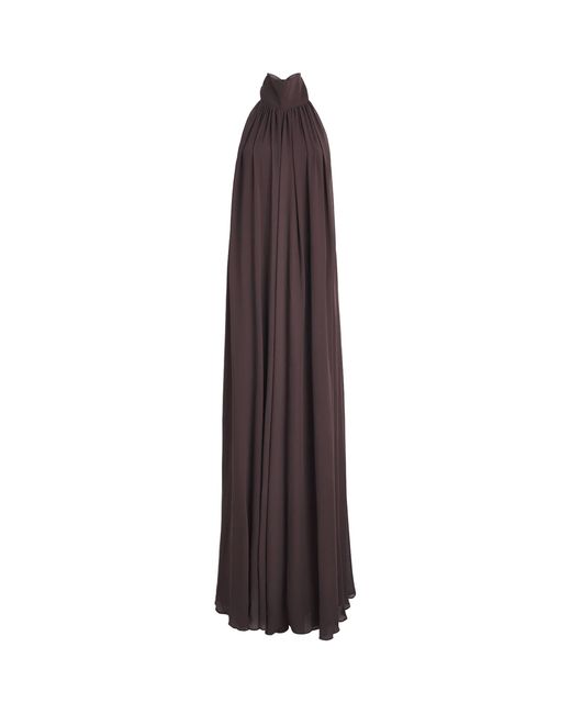 De La Vali Purple Chiffon Halterneck Adela Maxi Dress