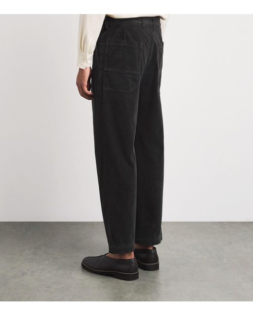 Barena Black Corduroy Straight Trousers for men