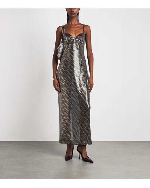 Rabanne Multicolor Metal Floral Midi Dress