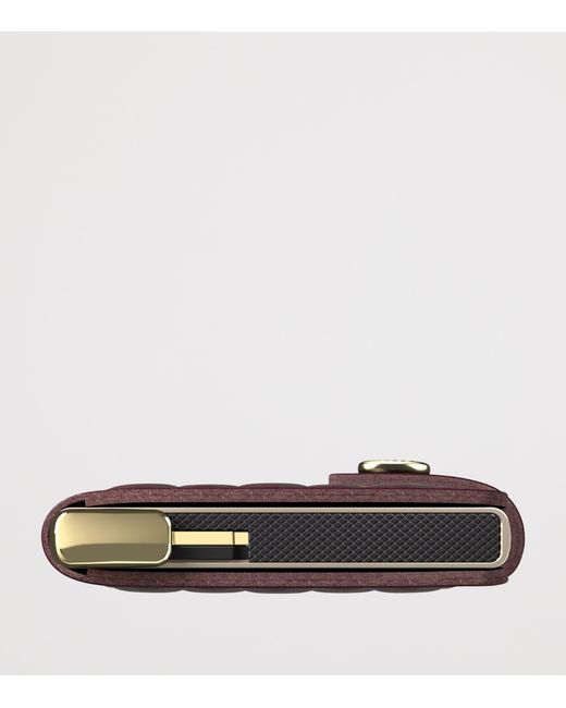 Secrid Purple Leather Diamond-Embossed Miniwallet for men