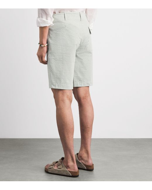 Vilebrequin Gray Seersucker Stripe Bermuda Shorts for men