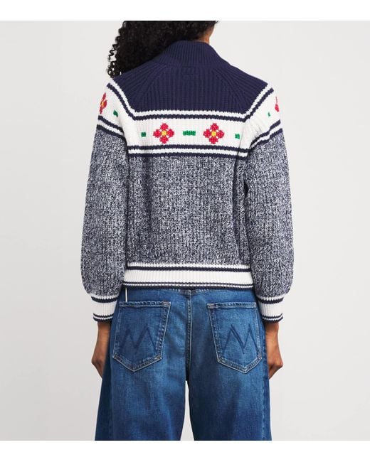 Mother Blue The Try Outs Zip-Up Cardigan