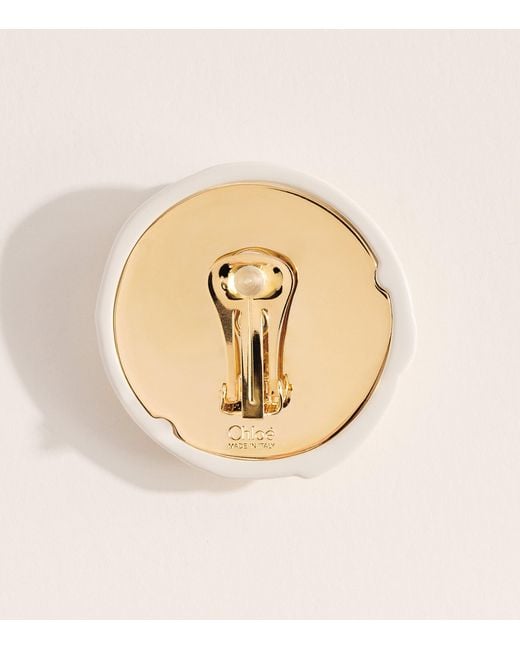 Chloé Natural Pleats Clip-On Earrings