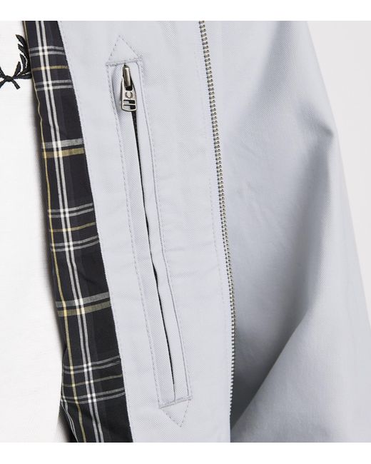 Fred Perry Gray Logo Harrington Jacket for men