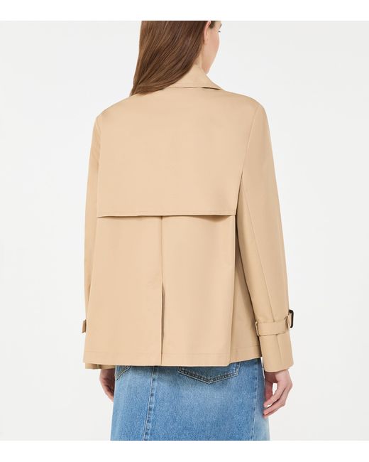 Weekend by Maxmara Natural Gabardine Cropped Trench Coat