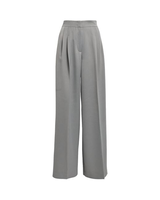 MAX&Co. Gray Satin Pleated Wide-Leg Trousers