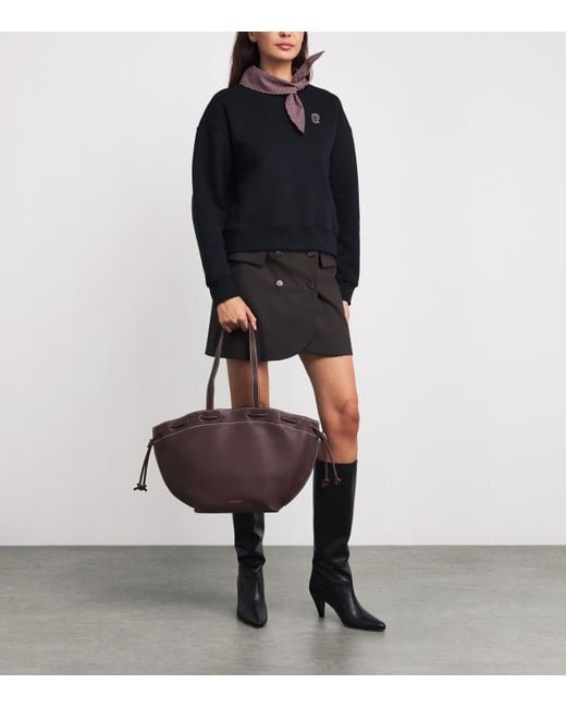 Claudie Pierlot Purple Leather Drawstring Tote Bag