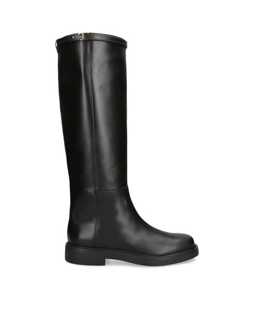 Tod's Black T Timeless Leather Knee-High Boots