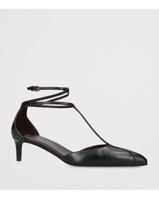 Khaite Black Leather Mia Pumps 45