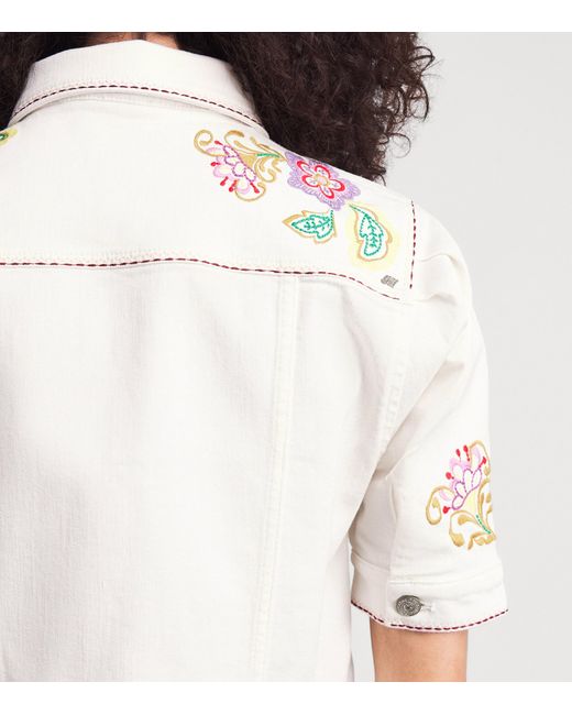 Cinq À Sept White Jardin Boheme Carley Denim Jacket