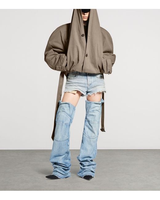 Balenciaga Brown Flipped Hooded Trench Coat