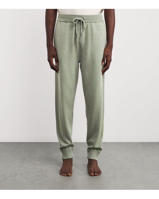 Derek Rose Green Cashmere Finley Sweatpants for men
