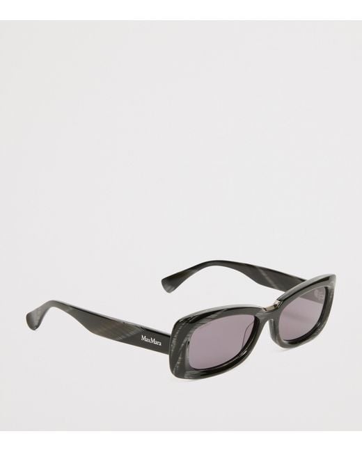 Max Mara Gray Acetate Rectangular Sunglasses