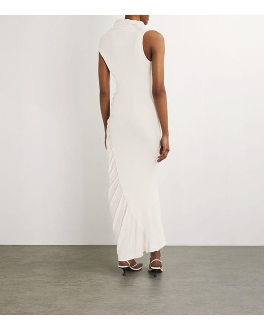 Issey Miyake White Rollneck Ambiguous Dress