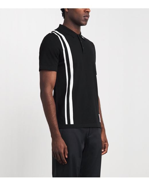J.Lindeberg Black 30Y Wallis Knit Polo Shirt for men