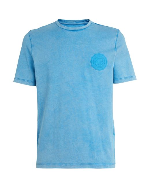 Jacob Cohen Blue Cotton Logo T-shirt for men