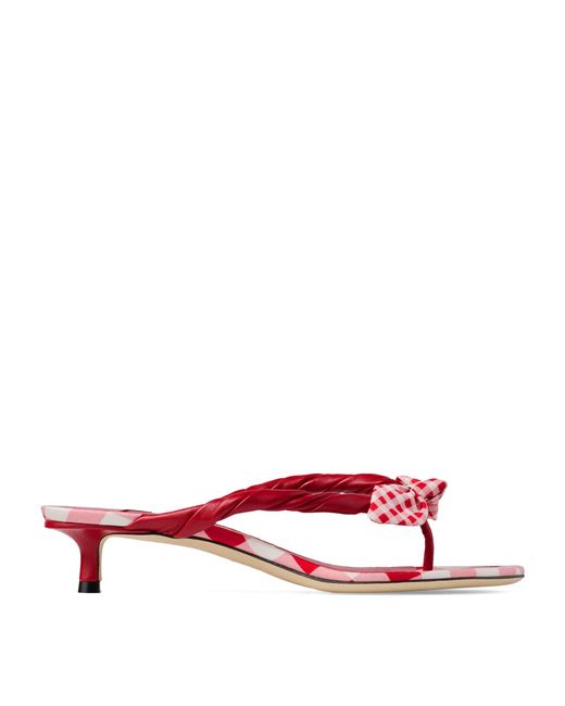Jimmy Choo Red Liss 35 Leather Mules