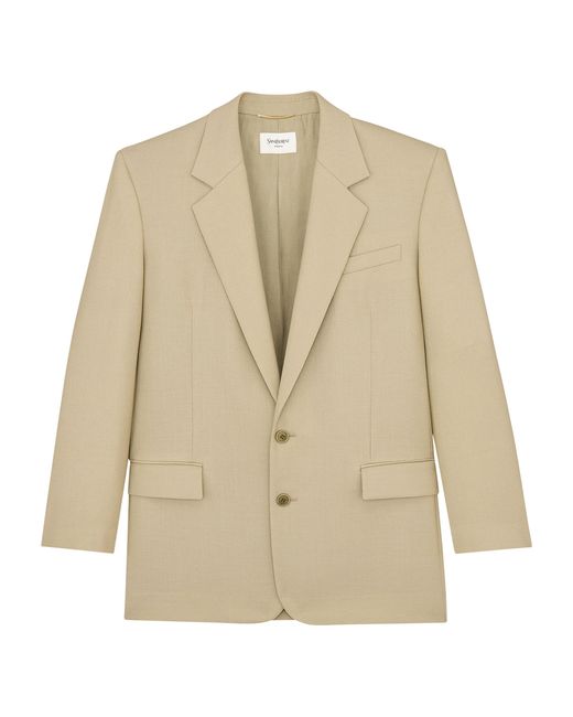 Saint Laurent Natural Wool-Silk Blazer