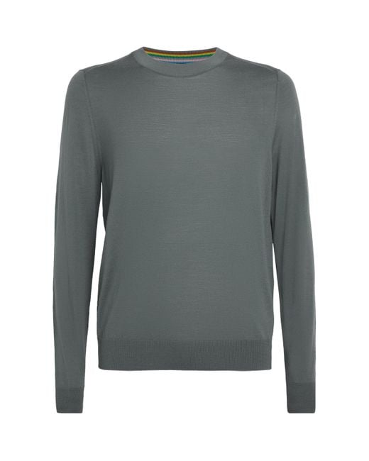 Paul Smith Gray Merino Crew-Neck Sweater for men