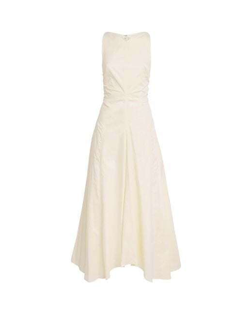 Camilla & Marc White Cotton Sleeveless Midi Dress