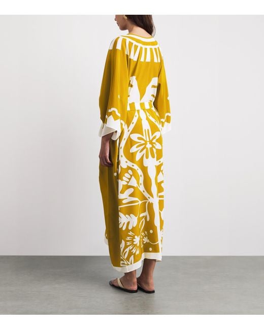 Eres Metallic Silk Printed Holi Kaftan