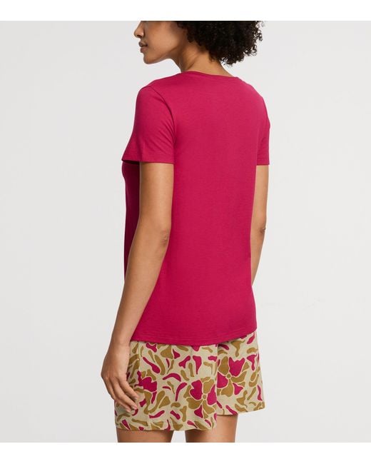 Hanro Pink Stretch-Cotton Sleep & Lounge T-Shirt