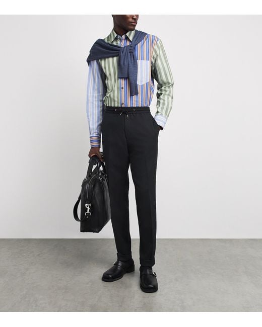 Paul Smith Black Wool Drawstring Chinos for men