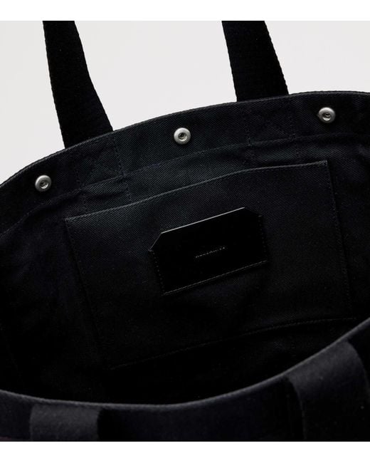 AllSaints Black Organic Cotton Canvas Layo Tote Bag for men
